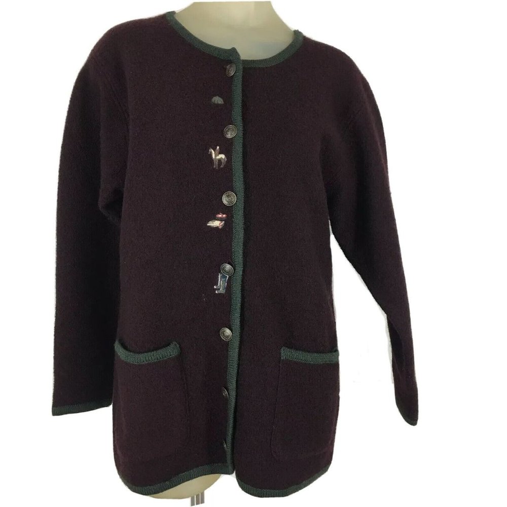 Point Zero Nicole Benisti Women’s jacket sweater wool size small equestrian